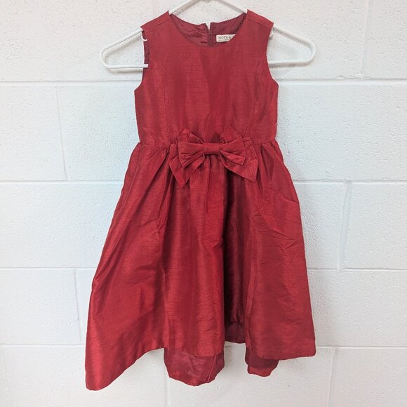 Hope & Henry Girls Red Sleeveless Shimmery Dress, Size 5 - Picture 1 of 4